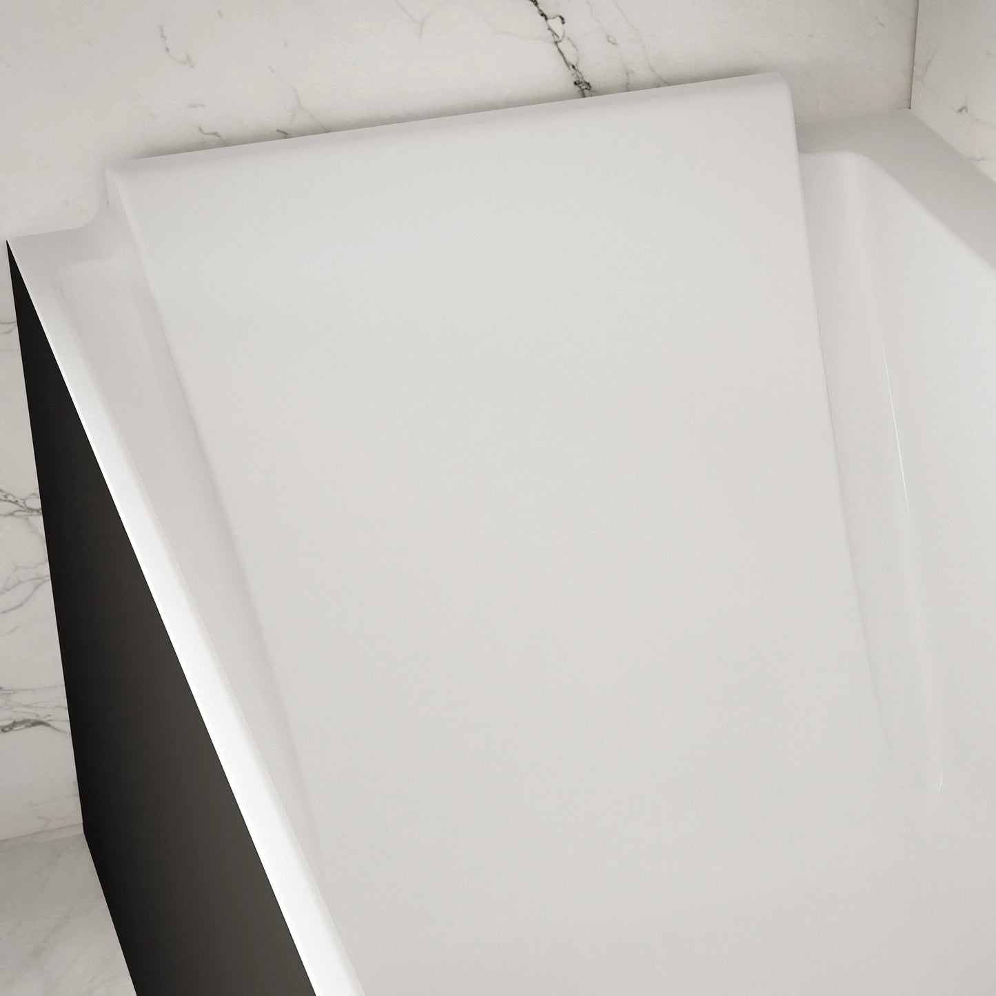Baignoire semi-îlot murale d’angle Quantum 170 cm noire Spalina version gauche – vue produit