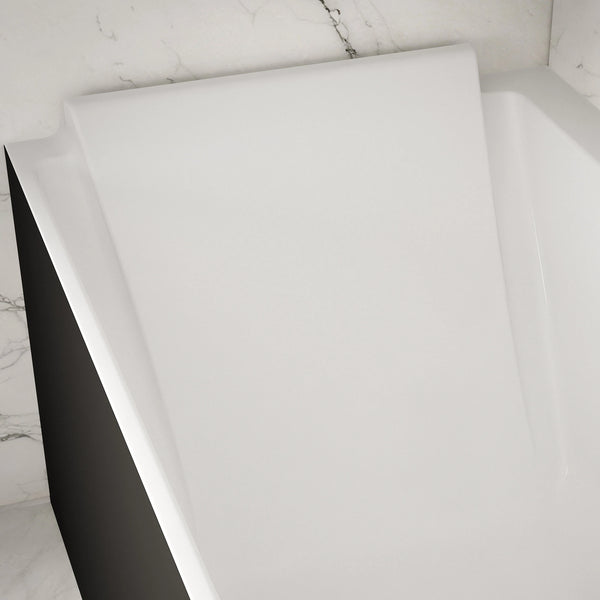 Baignoire semi-îlot murale d’angle Quantum 170 cm noire Spalina version gauche – vue produit