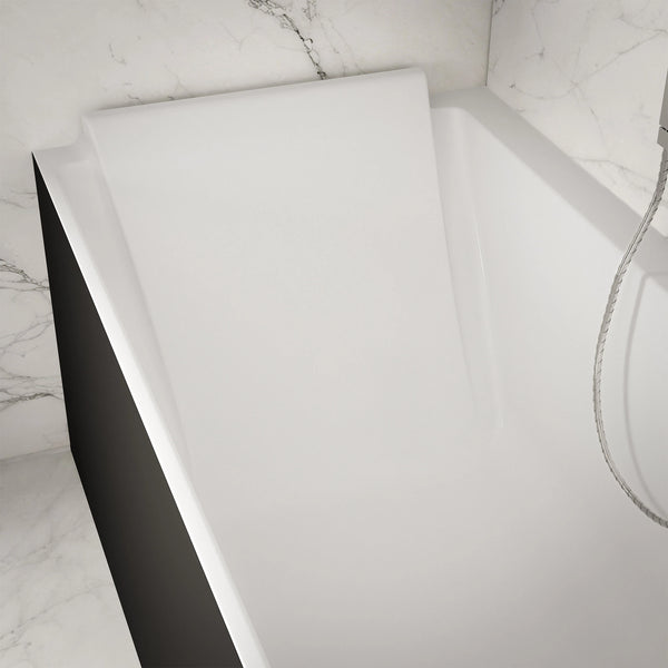 Baignoire semi-îlot murale d’angle Quantum 170 cm noire Spalina version gauche – vue produit