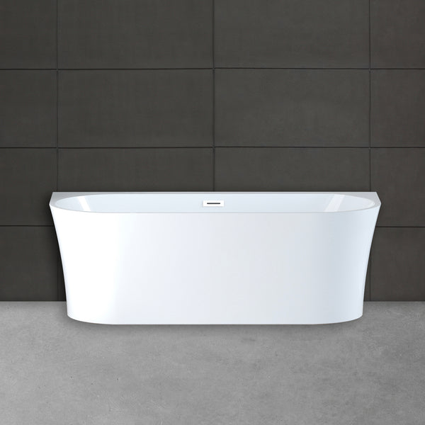 Baignoire semi-îlot murale blanche 170 cm Ruby / Back to wall half-freestanding bathtub white 170 cm Ruby / Bañera semi-exenta mural blanco 170 cm Ruby / Vasca freestanding a parete bianco 170 cm Ruby / Half vrijstaand bad wit 170 cm Ruby