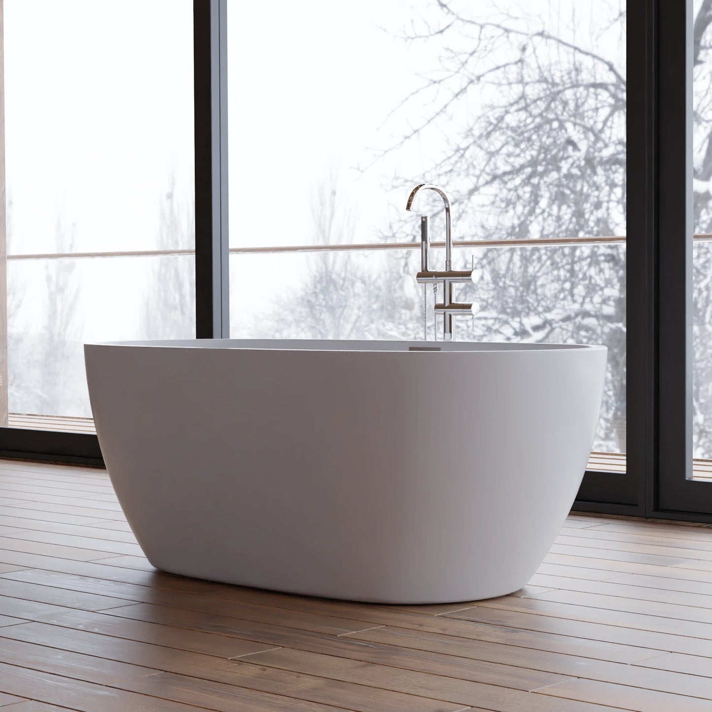 Baignoire îlot ovale Samba 150 cm blanche Spalina – vue produit