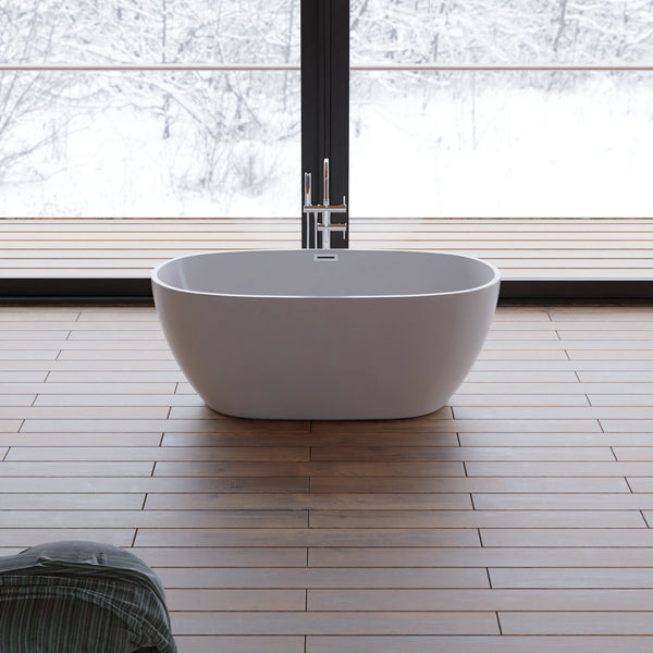 Baignoire îlot ovale Samba 150 cm blanche Spalina – vue produit