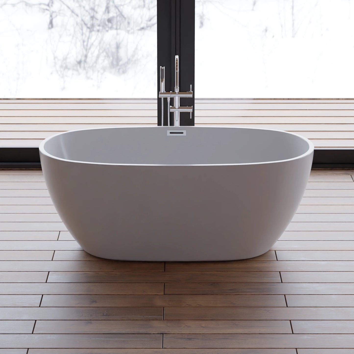 Baignoire îlot ovale Samba 150 cm blanche Spalina – vue produit