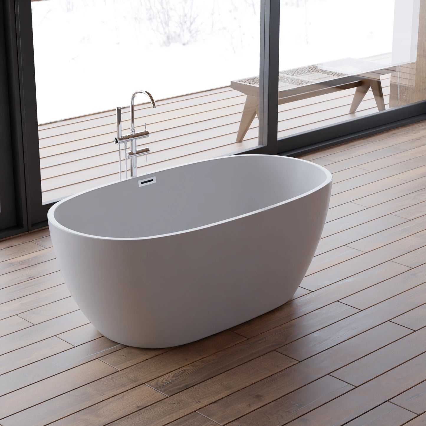 Baignoire îlot ovale Samba 150 cm blanche Spalina – vue produit