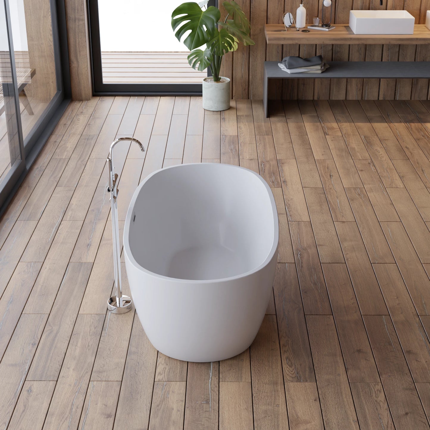 Baignoire îlot ovale Samba 150 cm blanche Spalina – vue produit