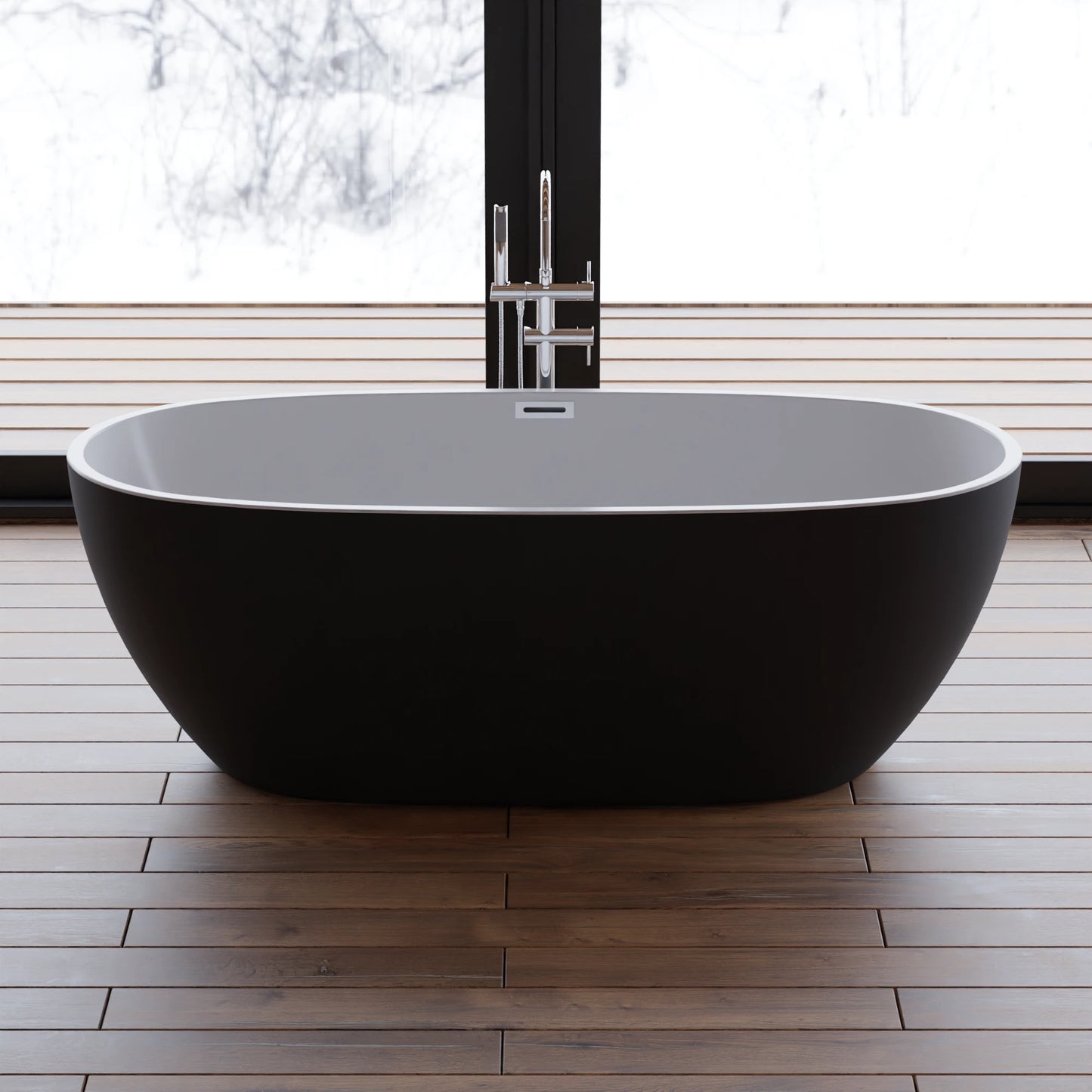 Baignoire îlot ovale Samba 170 cm noire Spalina – vue produit