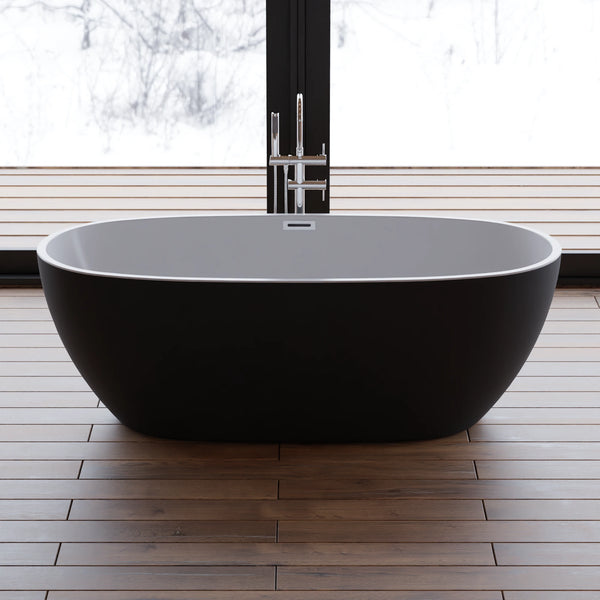 Baignoire îlot ovale Samba 170 cm noire Spalina – vue produit