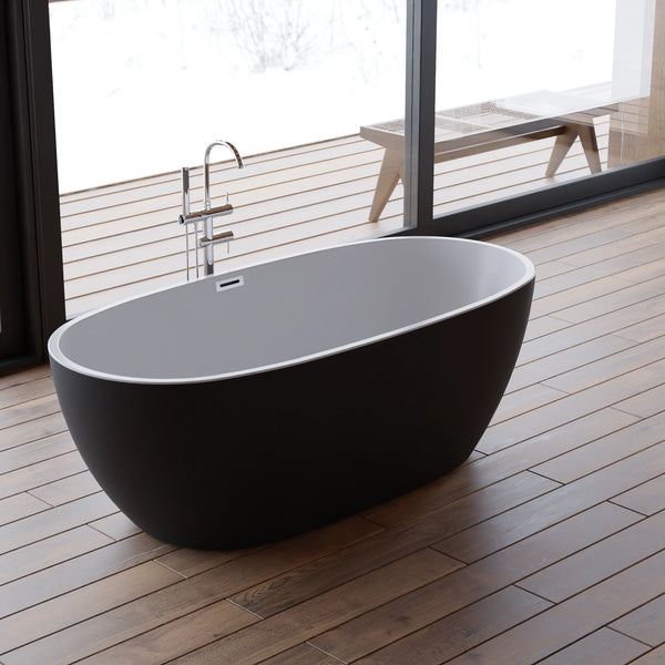 Baignoire îlot ovale Samba 170 cm noire Spalina – vue produit