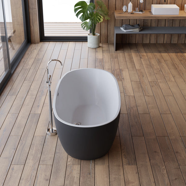 Baignoire îlot ovale Samba 170 cm noire Spalina – vue produit
