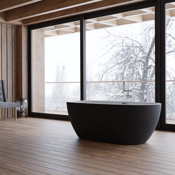Baignoire îlot ovale Samba 170 cm noire Spalina – vue produit