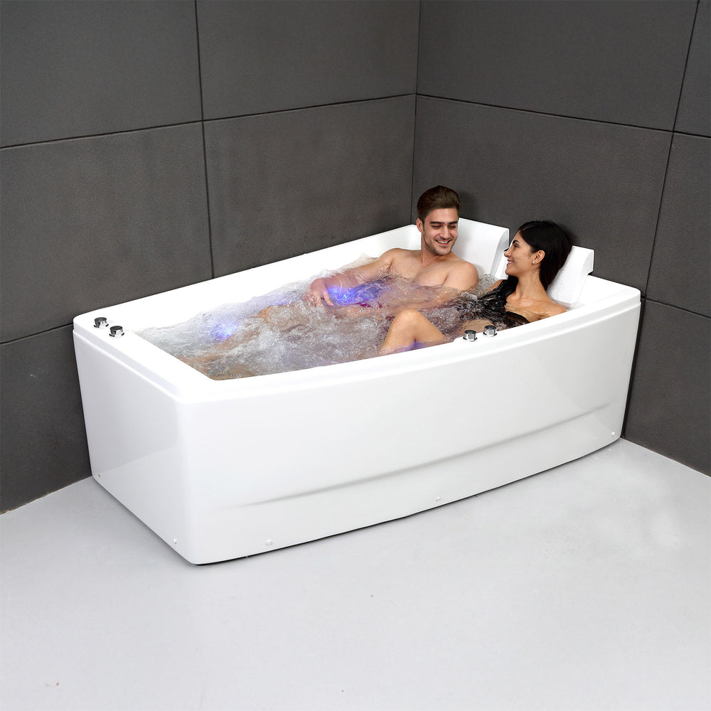 Baignoire balnéo deux personnes blanche droite 170 cm Sangha duo Wave / Rectangular 2-person whirlpool bathtub white right 170 cm Sangha duo Wave / Bañera de hidromasaje doble derecha blanco 170 cm Sangha duo Wave / Vasca idromassaggio 2 posti rettangolare bianco destra 170 cm Sangha duo Wave / Rechthoekig 2-persoons bubbelbad rechts wit 170 cm Sangha duo Wave