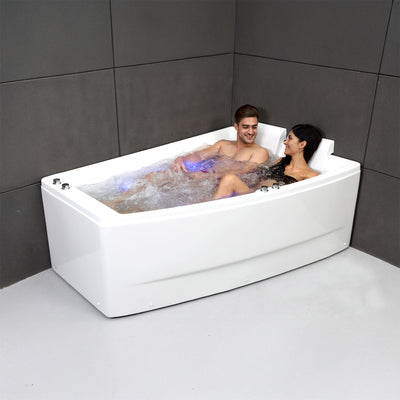 Baignoire balnéo deux personnes blanche droite 170 cm Sangha duo Wave / Rectangular 2-person whirlpool bathtub white right 170 cm Sangha duo Wave / Bañera de hidromasaje doble derecha blanco 170 cm Sangha duo Wave / Vasca idromassaggio 2 posti rettangolare bianco destra 170 cm Sangha duo Wave / Rechthoekig 2-persoons bubbelbad rechts wit 170 cm Sangha duo Wave