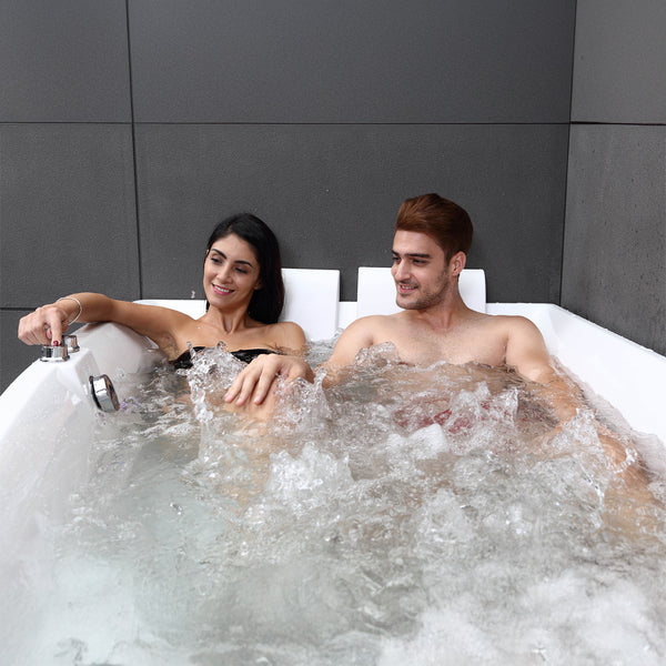 Baignoire balnéo deux personnes blanche gauche 170 cm Sangha duo Wave / Rectangular 2-person whirlpool bathtub white left 170 cm Sangha duo Wave / Bañera de hidromasaje doble izquierda blanco 170 cm Sangha duo Wave / Vasca idromassaggio 2 posti rettangolare bianco sinistra 170 cm Sangha duo Wave / Rechthoekig 2-persoons bubbelbad links wit 170 cm Sangha duo Wave