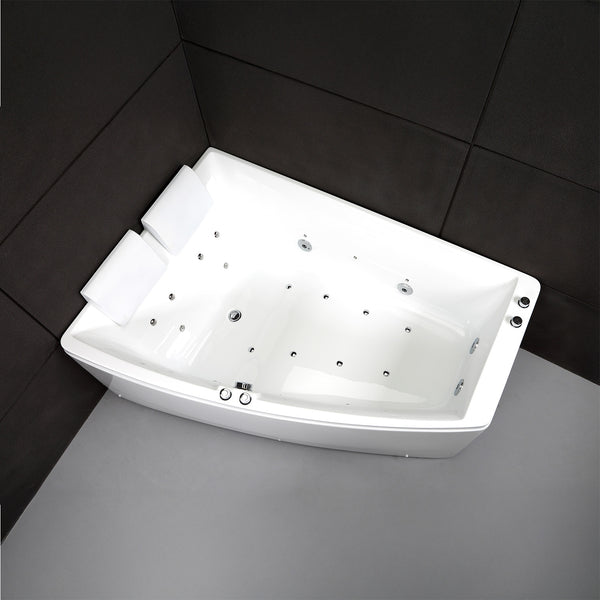Baignoire balnéo deux personnes blanche gauche 170 cm Sangha duo Wave / Rectangular 2-person whirlpool bathtub white left 170 cm Sangha duo Wave / Bañera de hidromasaje doble izquierda blanco 170 cm Sangha duo Wave / Vasca idromassaggio 2 posti rettangolare bianco sinistra 170 cm Sangha duo Wave / Rechthoekig 2-persoons bubbelbad links wit 170 cm Sangha duo Wave