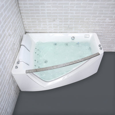 Baignoire balnéo d’angle deux personnes avec hublot blanche 170 cm Savana duo Wave gauche / Two-person corner whirlpool bath with white porthole 170 cm Savana duo Wave left / Bañera de hidromasaje esquinera para dos con ojo de buey blanco 170 cm Savana duo Wave izquierda / Vasca idromassaggio angolare per due persone con oblò bianco 170 cm Savana duo Wave sinistra / Hoekwhirlpool voor twee met witte patrijspoort 170 cm Savana duo Wave links