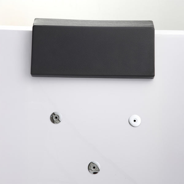 Baignoire balnéo rectangulaire blanche avec coussin noir 170 cm Sikinos Jets / White rectangular whirlpool bath with black cushion 170 cm Sikinos Jets / Bañera de hidromasaje rectangular blanca con cojín negro 170 cm Sikinos Jets / Vasca idromassaggio rettangolare bianca con cuscino nero 170 cm Sikinos Jets / Wit rechthoekig bubbelbad met zwart kussen 170 cm Sikinos Jets