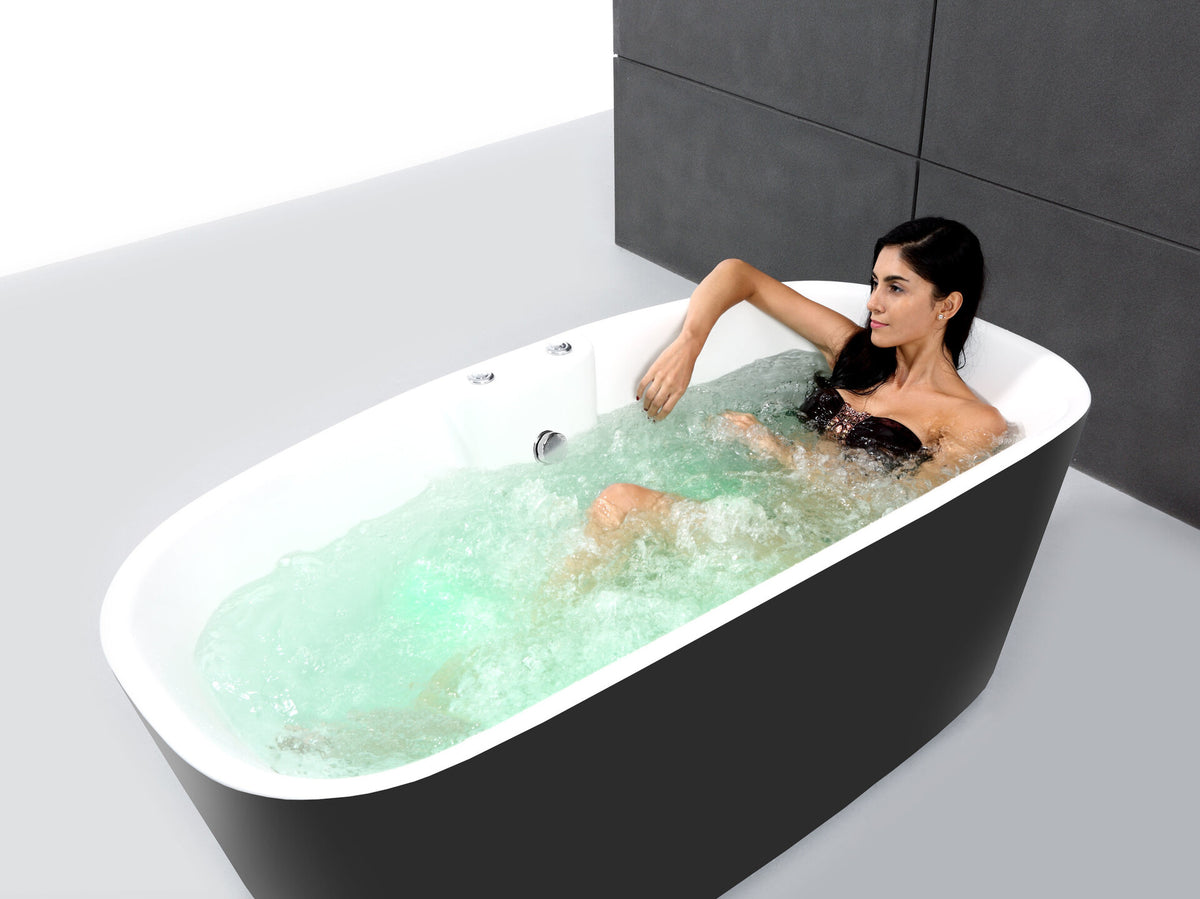 Baignoire balnéo îlot ovale Tao noire Spalina – vue produit