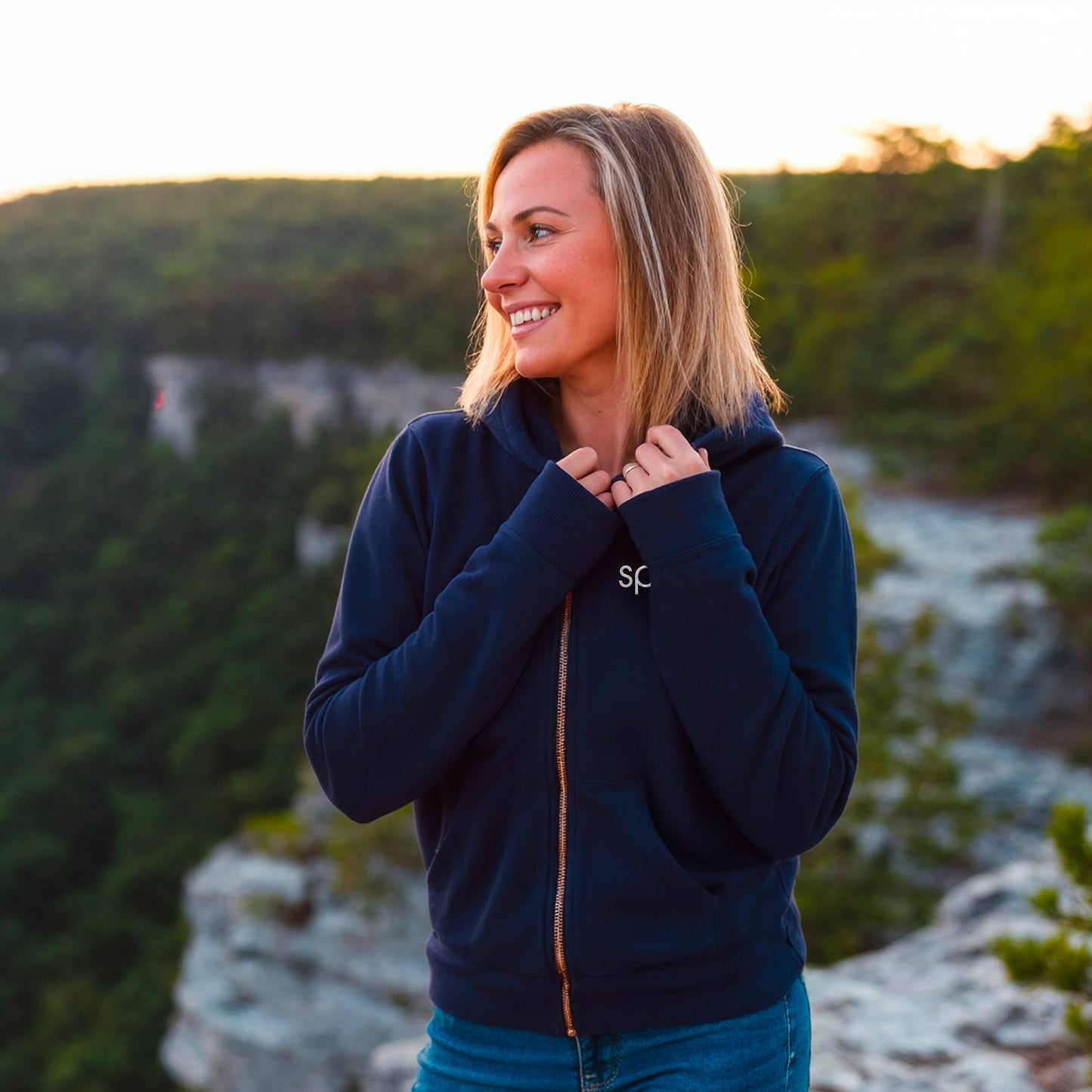 Veste à capuche zippée - Navy