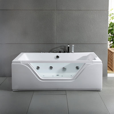 Baignoire balnéo classique avec hublot blanche 170 cm Tahiti white Jets / Glass-sided whirlpool bathtub white 170 cm Tahiti white Jets / Bañera de hidromasaje con ojo de buey blanco 170 cm Tahiti white Jets / Vasca idromassaggio con oblò bianco 170 cm Tahiti white Jets / Bubbelbad met patrijspoort wit 170 cm Tahiti white Jets