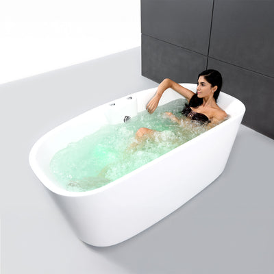 Baignoire balnéo îlot blanche 170 cm Tao Bulle / Freestanding whirlpool bathub white 170 cm Tao Bulle / Bañera de hidromasaje exenta blanco 170 cm Tao Bulle / Vasca freestanding idromassaggio bianco 170 cm Tao Bulle / Vrijstaand bubbelbad wit 170 cm Tao Bulle