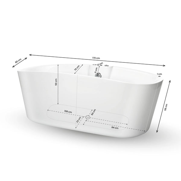 Baignoire balnéo îlot ovale Tao Spalina – vue produit