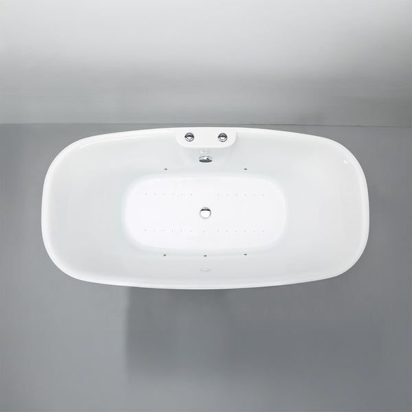 Baignoire balnéo îlot blanche 170 cm Tao Bulle / Freestanding whirlpool bathub white 170 cm Tao Bulle / Bañera de hidromasaje exenta blanco 170 cm Tao Bulle / Vasca freestanding idromassaggio bianco 170 cm Tao Bulle / Vrijstaand bubbelbad wit 170 cm Tao Bulle