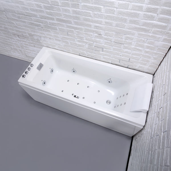 Baignoire balnéo classique blanche 170 cm Tenzo Wave / Rectangular classic whirlpool bathtub white 170 cm Tenzo Wave / Bañera de hidromasaje rectangular clasico blanco 170 cm Tenzo Wave / Vasca idromassaggio rettangolare classiche bianco 170 cm Tenzo Wave / Rechthoekig klassiek bubbelbad wit 170 cm Tenzo Wave