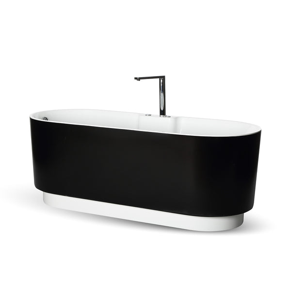 Baignoire à bulles îlot noire 175 cm Ukio Bulle / Freestanding whirlpool bathtub black 175 cm Ukio Bulle / Bañera hidromasaje en isla negro 175 cm Ukio Bulle / Vasca idromassaggio nera 175 cm Ukio Bulle / Vrijstaand bubbelbad zwart 175 cm Ukio Bulle