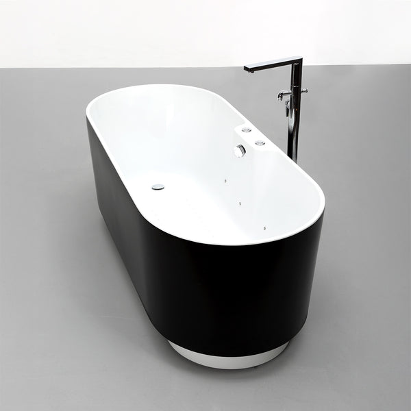 Baignoire à bulles îlot noire 175 cm Ukio Bulle / Freestanding whirlpool bathtub black 175 cm Ukio Bulle / Bañera hidromasaje en isla negro 175 cm Ukio Bulle / Vasca idromassaggio nera 175 cm Ukio Bulle / Vrijstaand bubbelbad zwart 175 cm Ukio Bulle