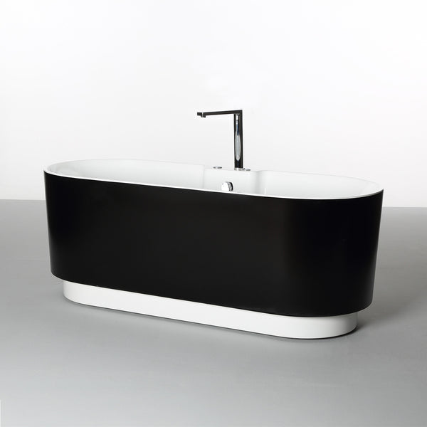 Baignoire à bulles îlot noire 175 cm Ukio Bulle / Freestanding whirlpool bathtub black 175 cm Ukio Bulle / Bañera hidromasaje en isla negro 175 cm Ukio Bulle / Vasca idromassaggio nera 175 cm Ukio Bulle / Vrijstaand bubbelbad zwart 175 cm Ukio Bulle