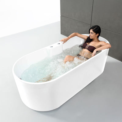 Baignoire à bulles îlot blanche 175 cm Ukio white Bulle / Freestanding whirlpool bathtub white 175 cm Ukio white Bulle / Bañera hidromasaje en isla blanco 175 cm Ukio white Bulle / Vasca idromassaggio bianco 175 cm Ukio white Bulle / Vrijstaand bubbelbad wit 175 cm Ukio white Bulle