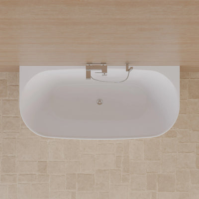 Vue intérieure de la baignoire Velvet 170 blanche avec cuve allongée