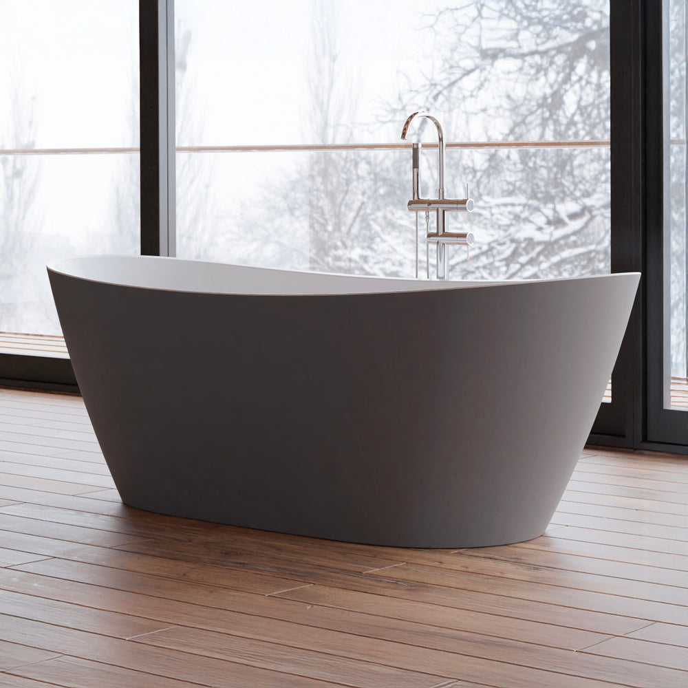 Baignoire îlot ovale grise 170 cm Venecia / Oval freestanding grey bathtub 170 cm Venecia / Bañera exenta oval grise 170 cm Venecia / Vasca freestanding ovale grigia 170 cm Venecia / Ovale vrijstaand bad grijs 170 cm Venecia