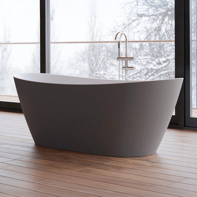 Baignoire îlot ovale grise 170 cm Venecia / Oval freestanding grey bathtub 170 cm Venecia / Bañera exenta oval grise 170 cm Venecia / Vasca freestanding ovale grigia 170 cm Venecia / Ovale vrijstaand bad grijs 170 cm Venecia