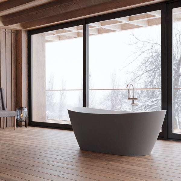 Baignoire îlot ovale grise 170 cm Venecia / Oval freestanding grey bathtub 170 cm Venecia / Bañera exenta oval grise 170 cm Venecia / Vasca freestanding ovale grigia 170 cm Venecia / Ovale vrijstaand bad grijs 170 cm Venecia