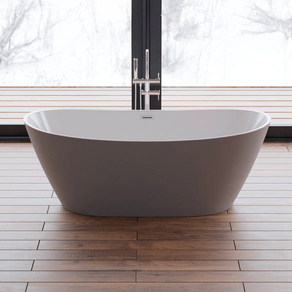 Baignoire îlot ovale grise 170 cm Venecia / Oval freestanding grey bathtub 170 cm Venecia / Bañera exenta oval grise 170 cm Venecia / Vasca freestanding ovale grigia 170 cm Venecia / Ovale vrijstaand bad grijs 170 cm Venecia