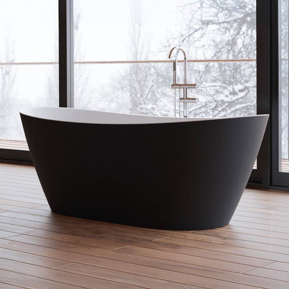 Baignoire îlot ovale noir 170 cm Venecia / Oval freestanding black bathtub 170 cm Venecia / Bañera exenta oval negro 170 cm Venecia / Vasca freestanding ovale nera 170 cm Venecia / Ovale vrijstaand bad zwart 170 cm Venecia