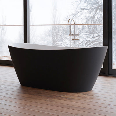 Baignoire îlot ovale noir 170 cm Venecia / Oval freestanding black bathtub 170 cm Venecia / Bañera exenta oval negro 170 cm Venecia / Vasca freestanding ovale nera 170 cm Venecia / Ovale vrijstaand bad zwart 170 cm Venecia