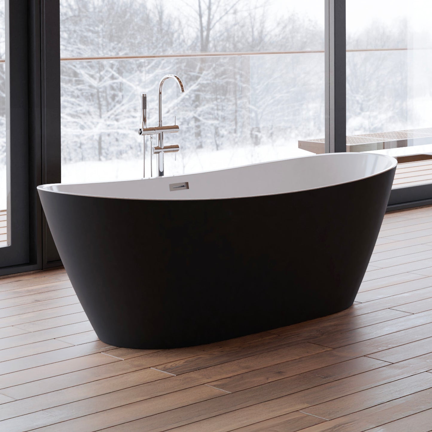 Baignoire îlot ovale noir 170 cm Venecia / Oval freestanding black bathtub 170 cm Venecia / Bañera exenta oval negro 170 cm Venecia / Vasca freestanding ovale nera 170 cm Venecia / Ovale vrijstaand bad zwart 170 cm Venecia