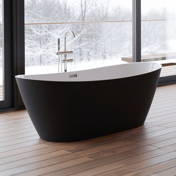 Baignoire îlot ovale noir 170 cm Venecia / Oval freestanding black bathtub 170 cm Venecia / Bañera exenta oval negro 170 cm Venecia / Vasca freestanding ovale nera 170 cm Venecia / Ovale vrijstaand bad zwart 170 cm Venecia