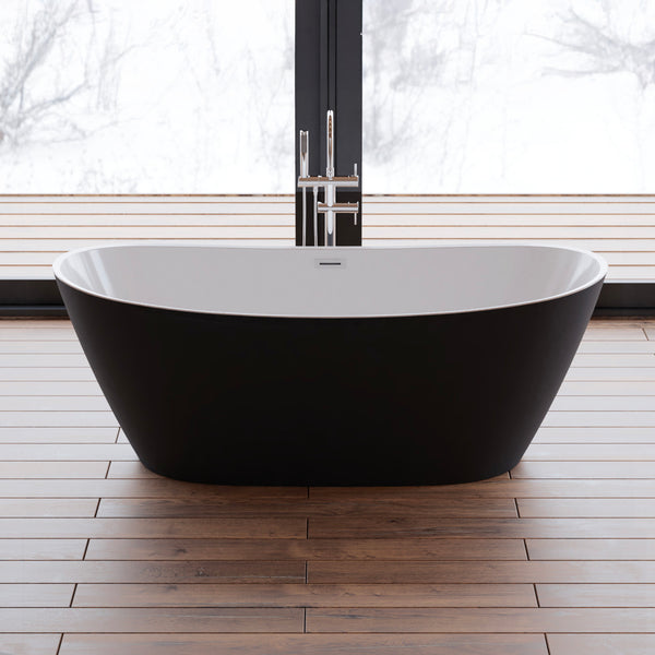 Baignoire îlot ovale noir 170 cm Venecia / Oval freestanding black bathtub 170 cm Venecia / Bañera exenta oval negro 170 cm Venecia / Vasca freestanding ovale nera 170 cm Venecia / Ovale vrijstaand bad zwart 170 cm Venecia