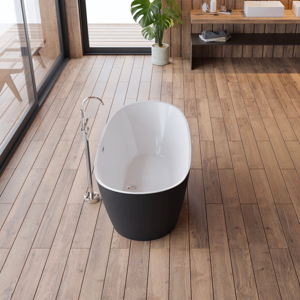 Baignoire îlot ovale noir 170 cm Venecia / Oval freestanding black bathtub 170 cm Venecia / Bañera exenta oval negro 170 cm Venecia / Vasca freestanding ovale nera 170 cm Venecia / Ovale vrijstaand bad zwart 170 cm Venecia
