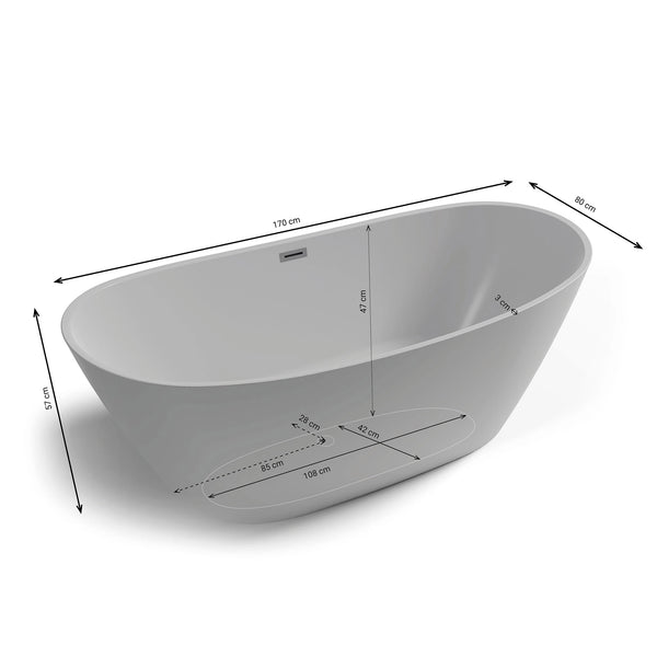 Baignoire îlot ovale Venecia 170 cm Spalina – vue produit